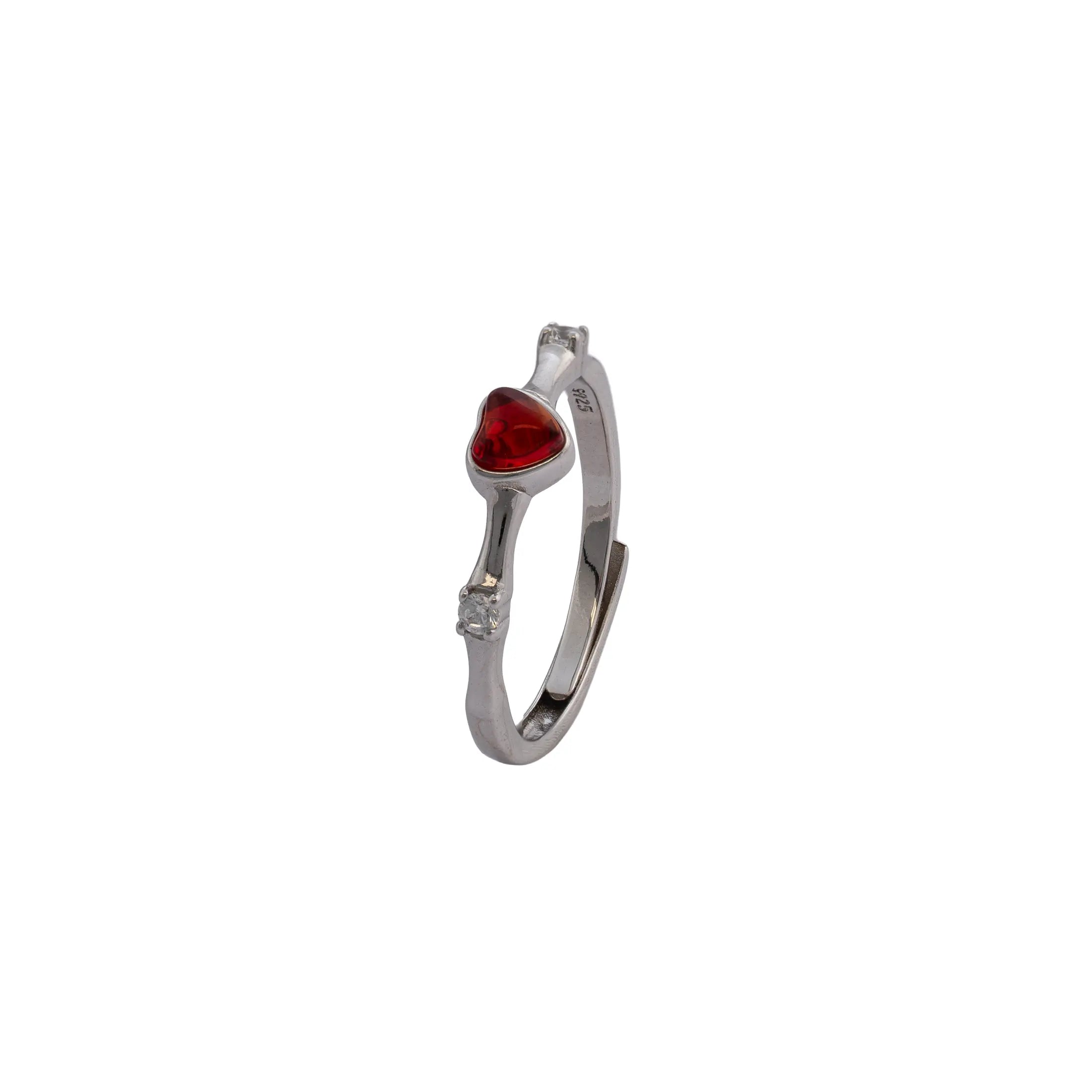 Anillo Ajustable Crimson Love en Plata