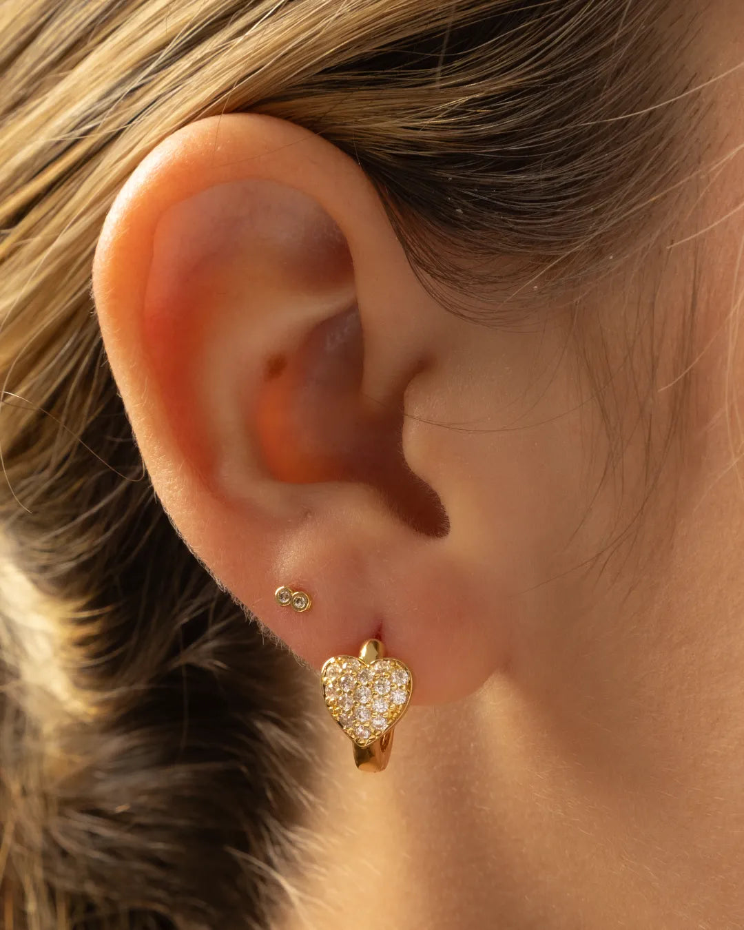 Candongas Corazón 14 mm Oro Laminado