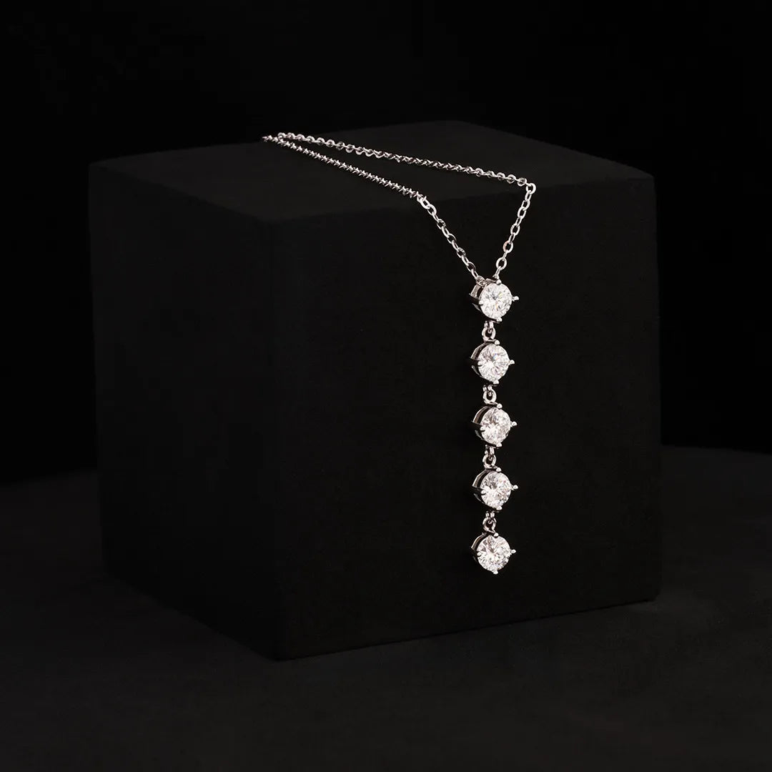 Gargantilla Cascada Crystal 40 cm + Extensión en Plata