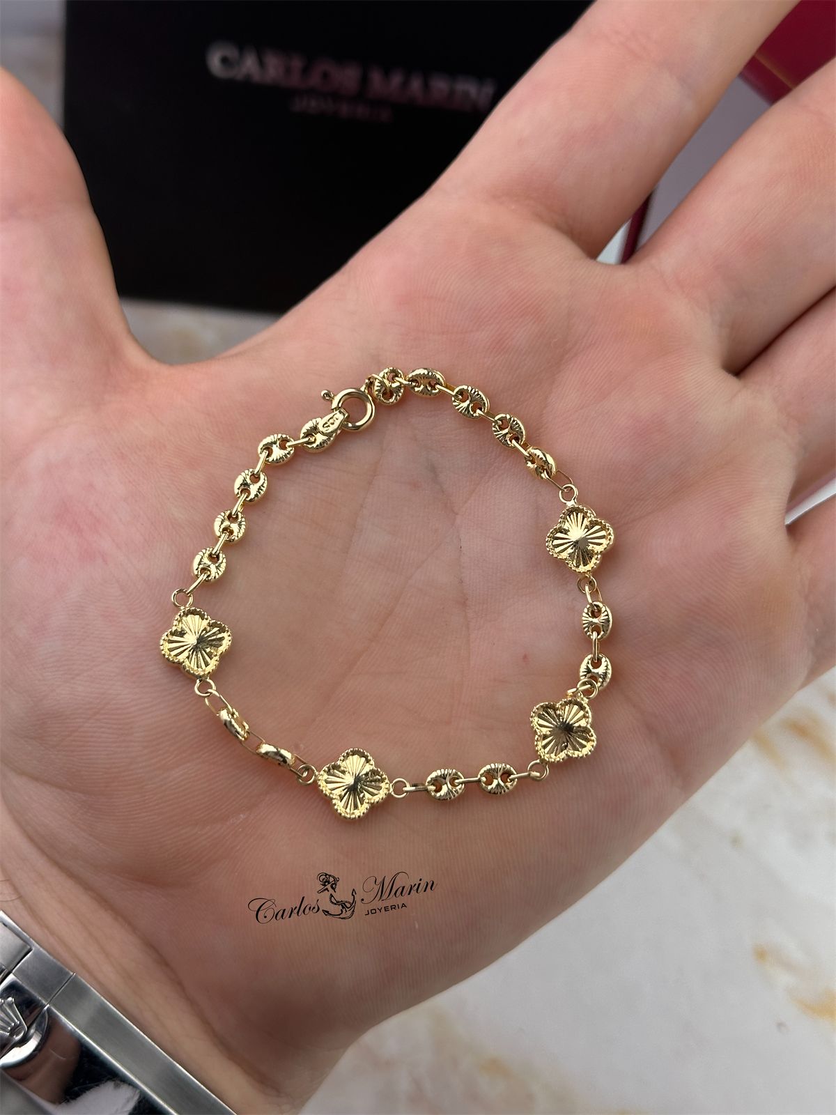 Pulsera GC 4 Trébol en Oro 18K