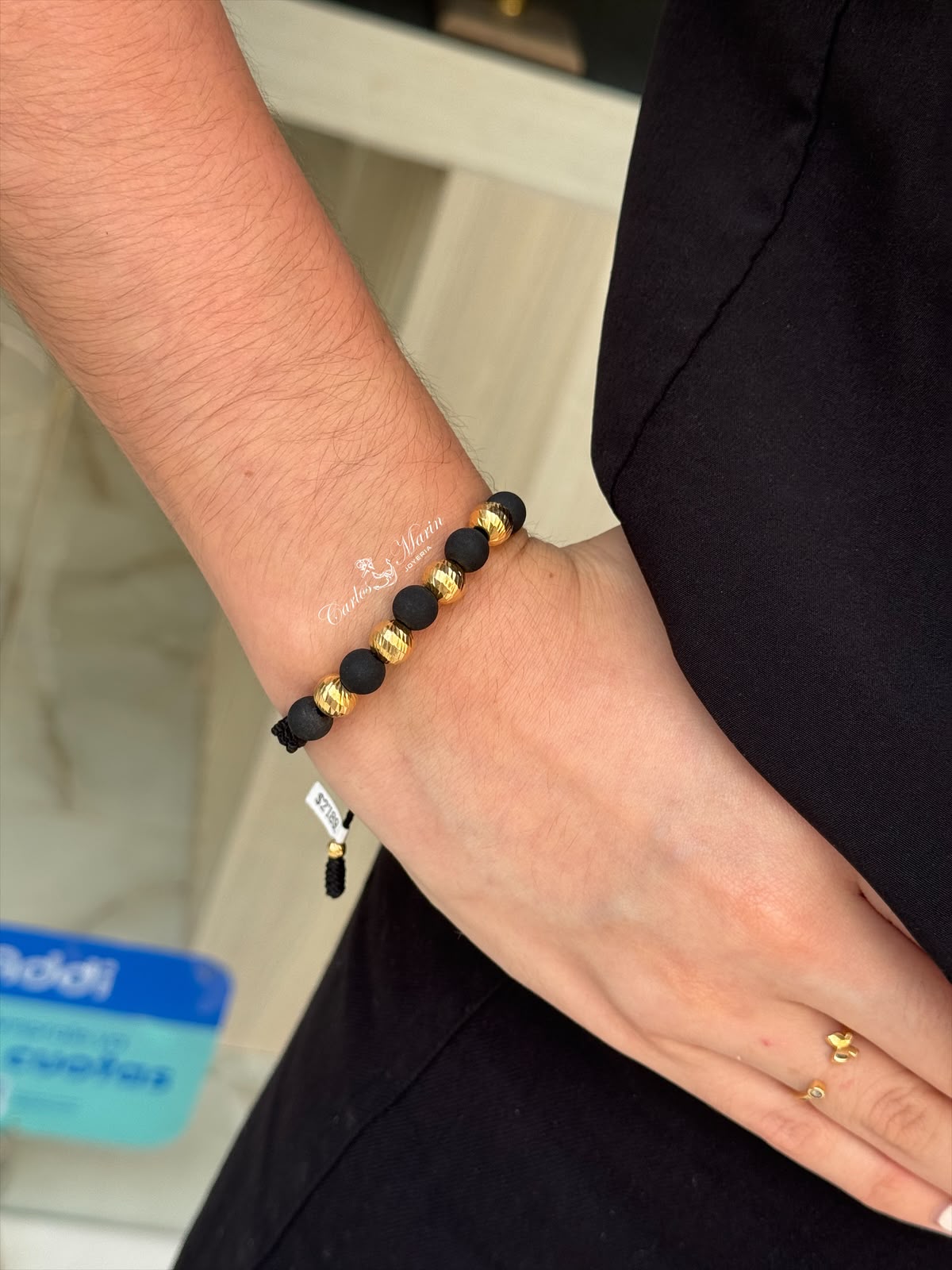 Pulsera 4 Balines #8 Diamantados en Oro 18K