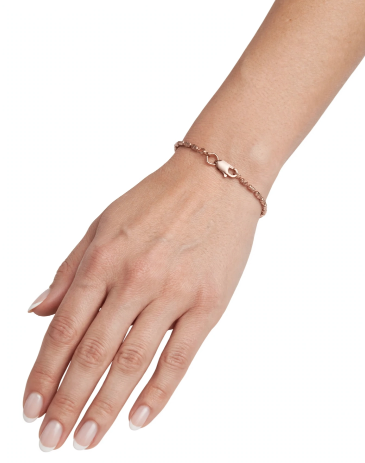Pulsera Barril Prismc Rose IT 16 cm en oro laminado rosa elegante