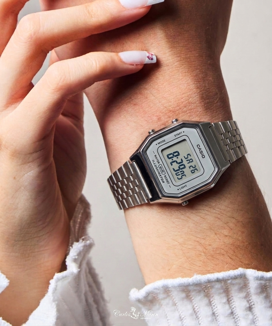 Reloj Casio Digital Illuminator Plateado Ref. LA680WA-7DF