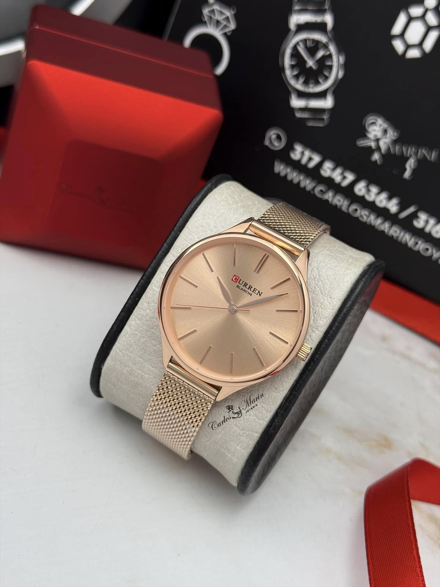 Reloj Curren 9024R Mesh Belt Quartz para mujer rose elegante