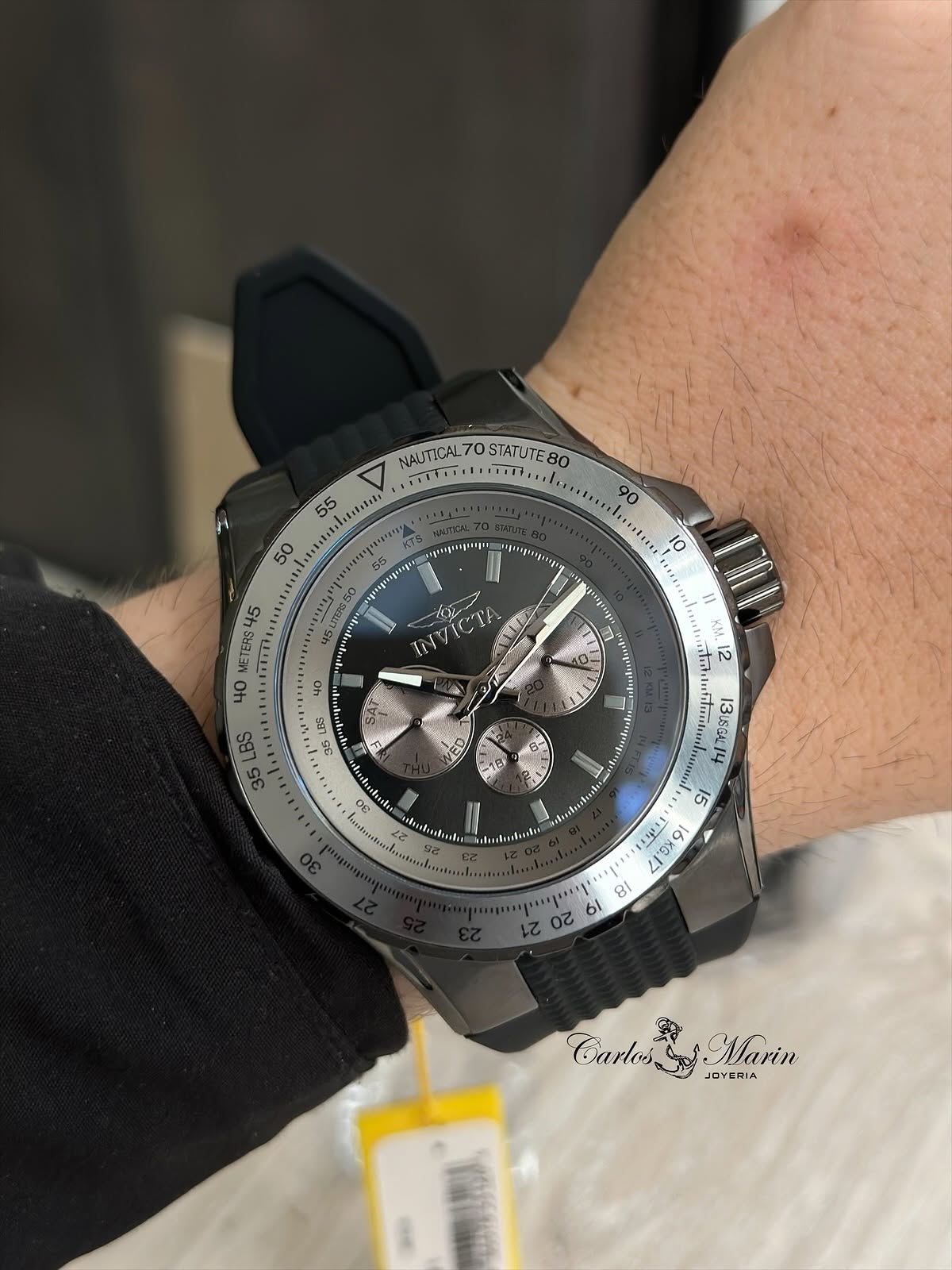 Reloj Invicta hombre deportivo Aviator negro 39271