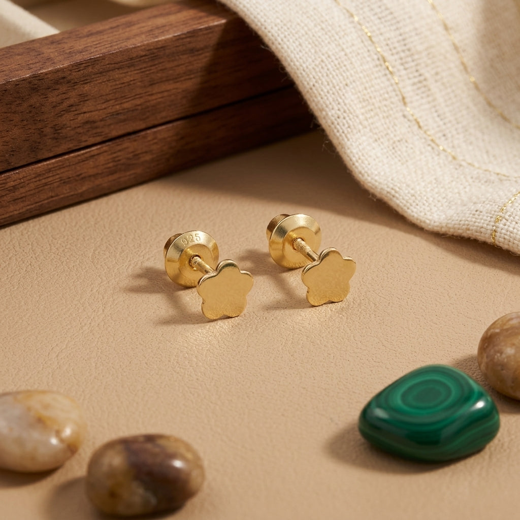 Topos Flor Encanto 5 mm en Oro Laminado
