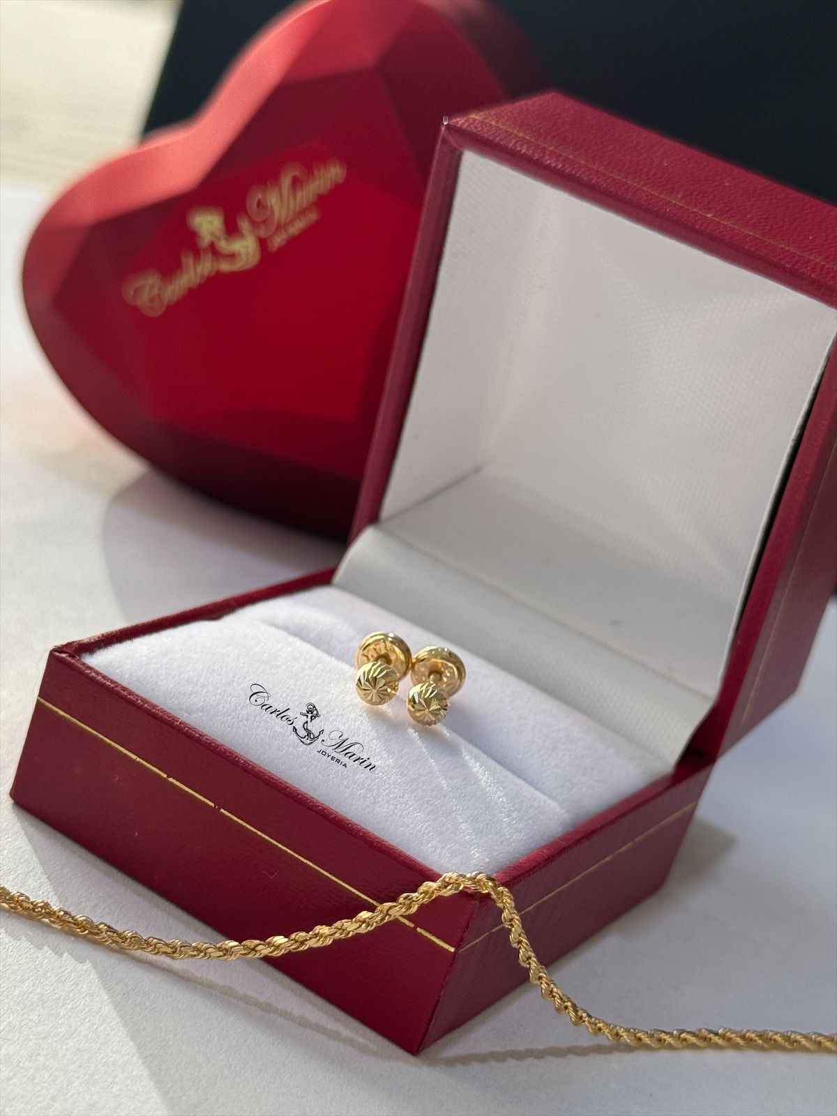 Topos MINI Balín 3mm Diamantado Oro 18K