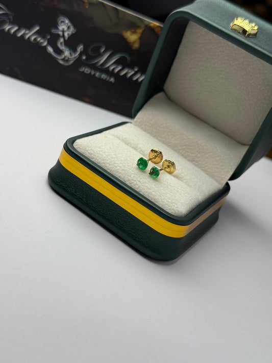 Topos en Oro 18K con Esmeraldas Redondas