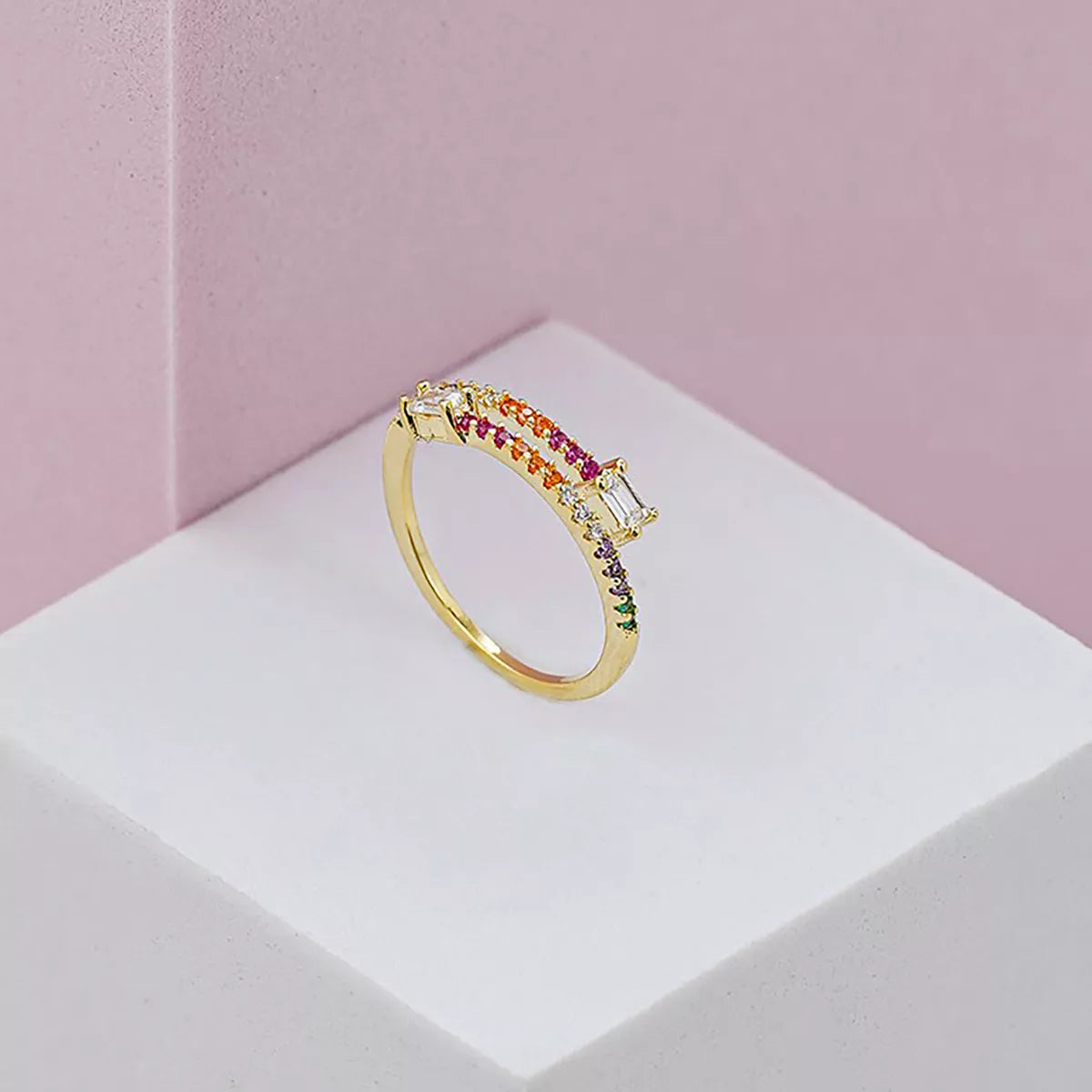 Anillo Sunrises Ajustable Oro Laminado