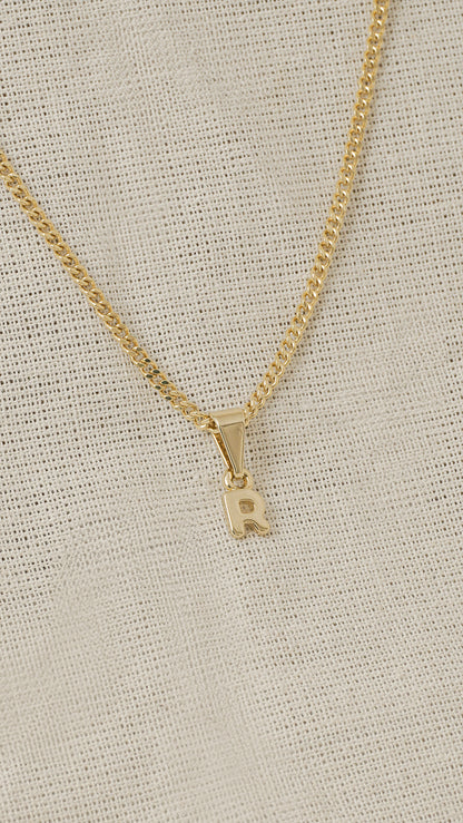 Dije Letra R en Oro Laminado