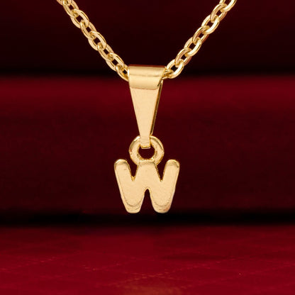 Dije Letra W en Oro Laminado