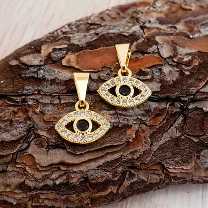 Dije Ojo Turco Mini con Circonias en Oro Laminado