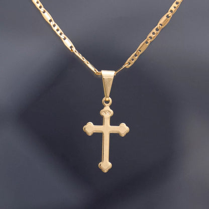 Dije Cruz INRI Delgada 1.5 cm en Oro Laminado