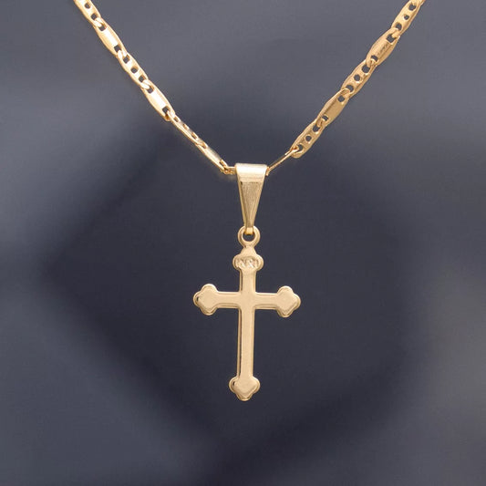 Dije Cruz INRI Delgada 1.5 cm en Oro Laminado