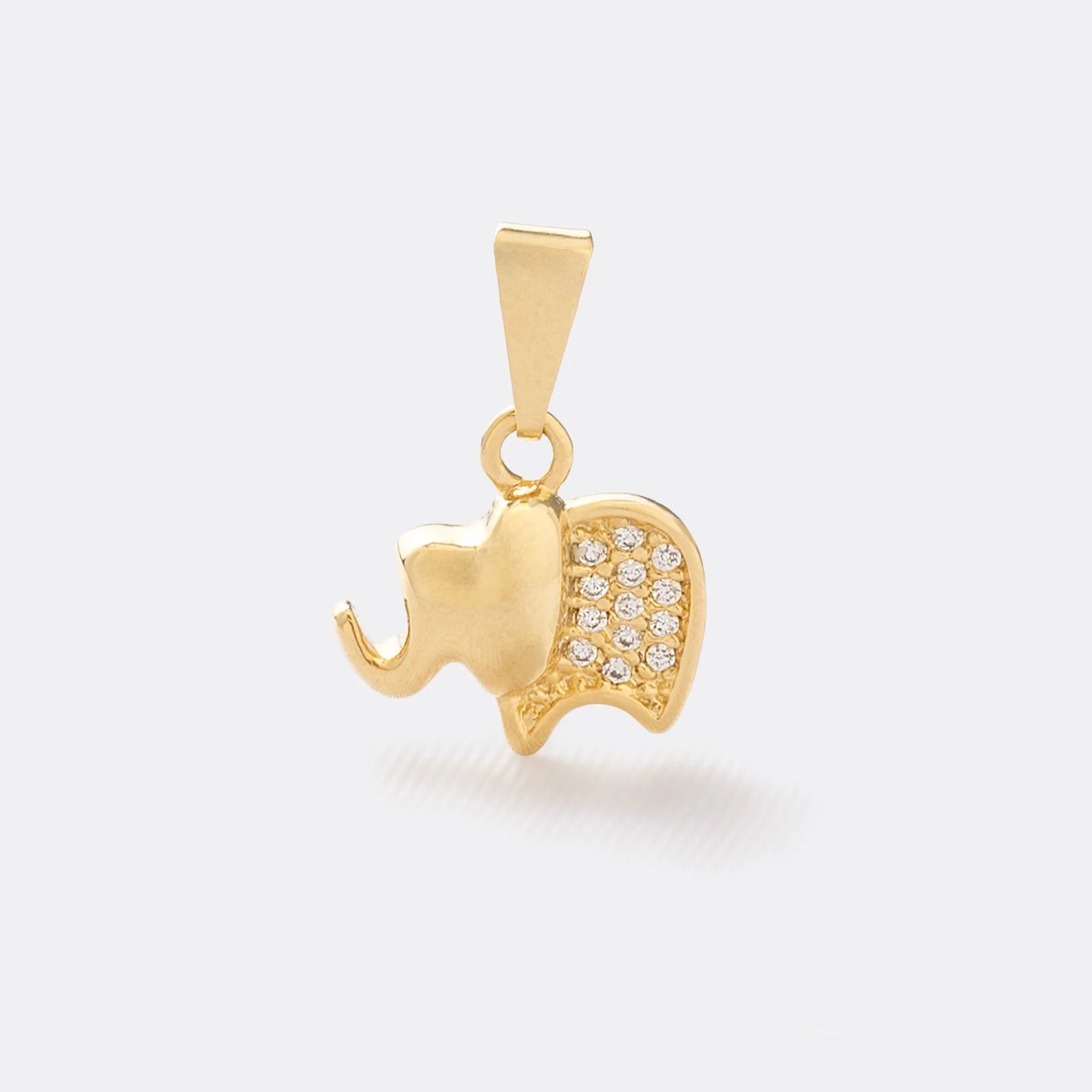 Dije Elefante con Circonias en Oro Laminado