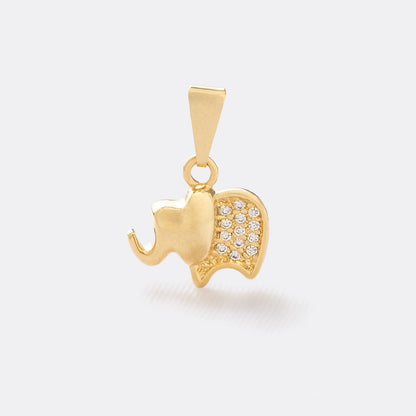 Dije Elefante con Circonias en Oro Laminado