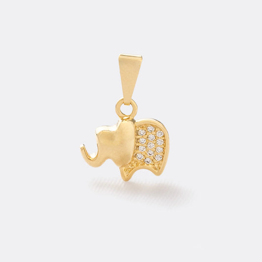 Dije Elefante con Circonias en Oro Laminado