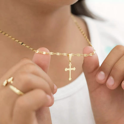 Dije Cruz INRI Delgada 1.5 cm en Oro Laminado