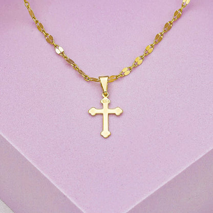 Dije Cruz INRI Delgada 1.5 cm en Oro Laminado