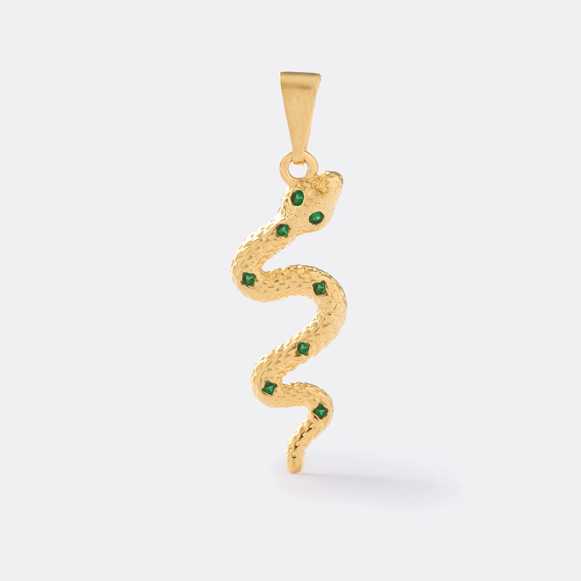 Dije Serpiente Verde en Oro Laminado