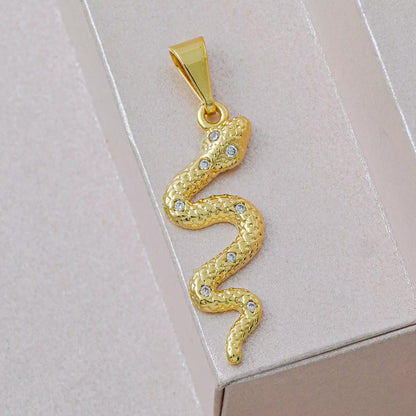 Dije Serpiente con Cristal en Oro Laminado