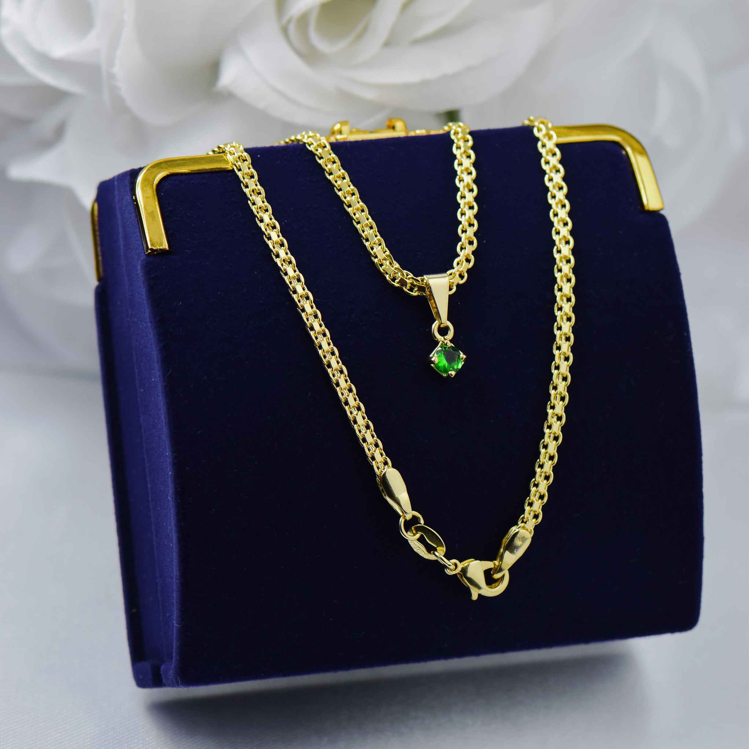 Dije Unique Verde en Oro Laminado