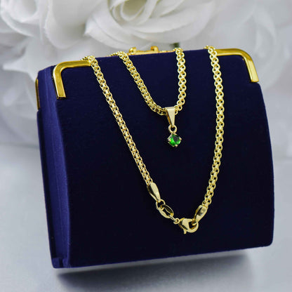 Dije Unique Verde en Oro Laminado
