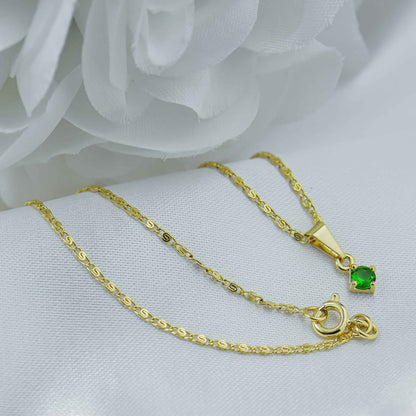 Dije Unique Verde en Oro Laminado