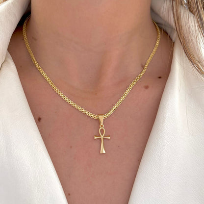 Dije Cruz de la Vida en Oro Laminado