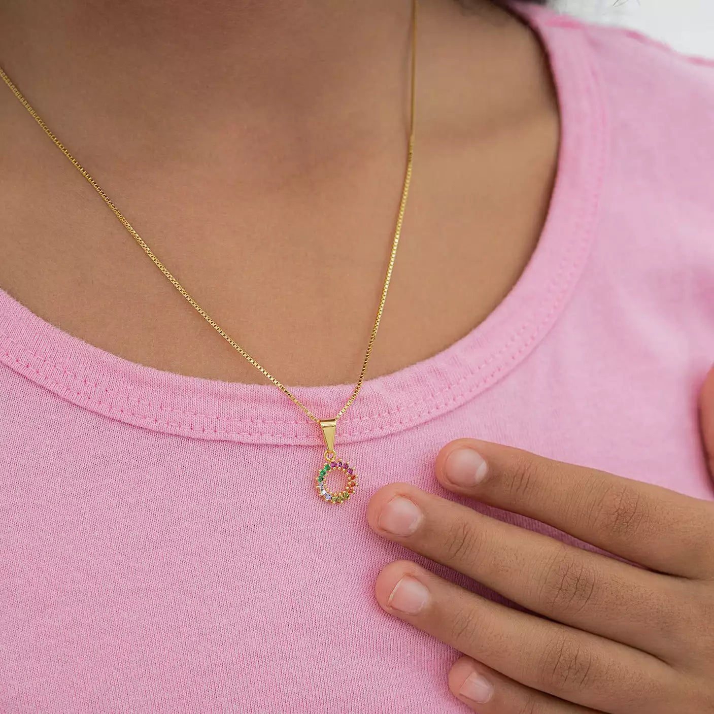 Dije Rainbow en Oro Laminado