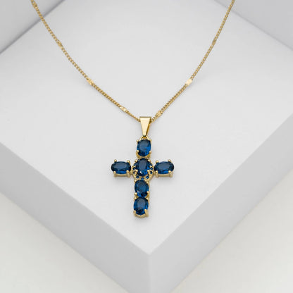 Dije Blue Brightness en Oro Laminado