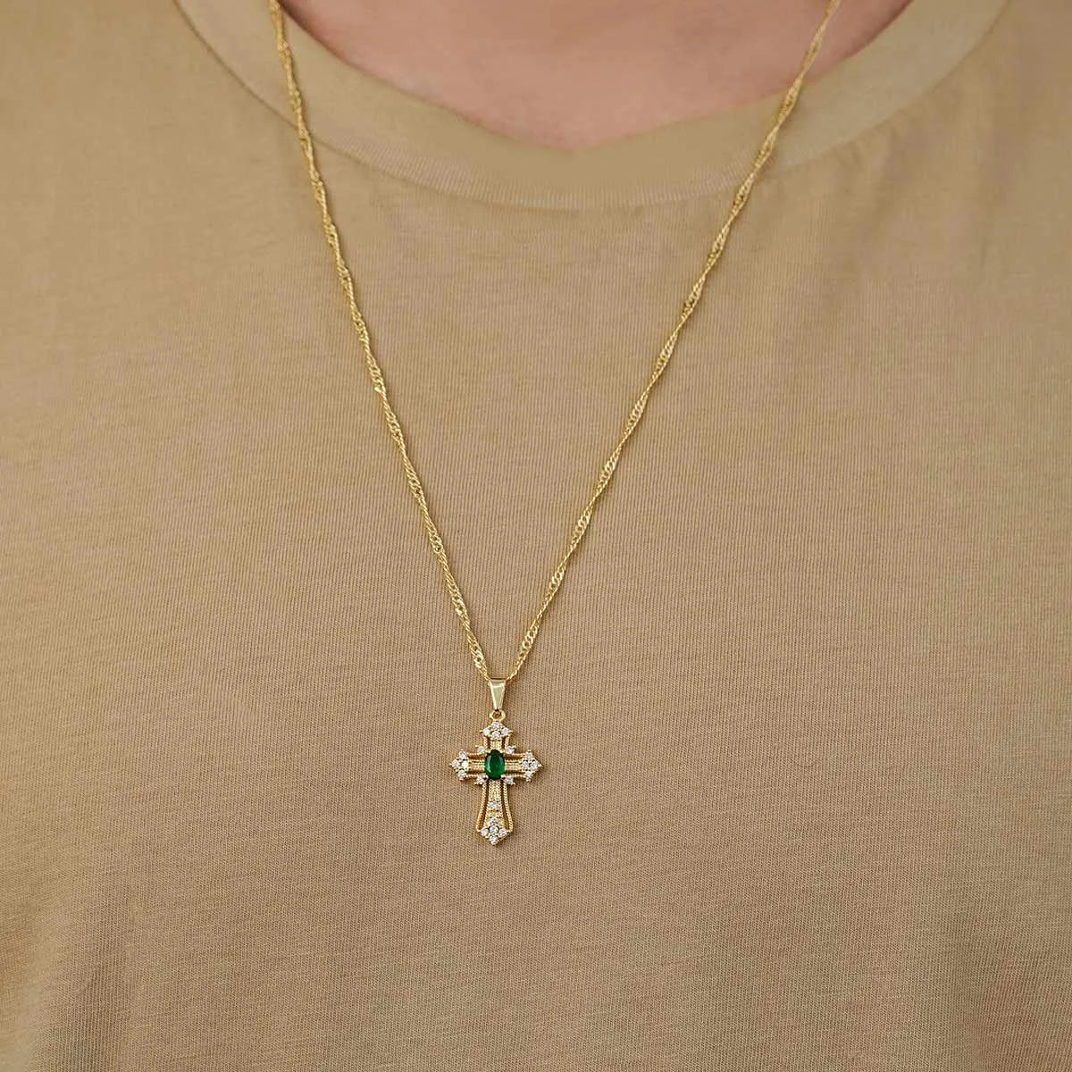 Dije Green Soul en Oro Laminado