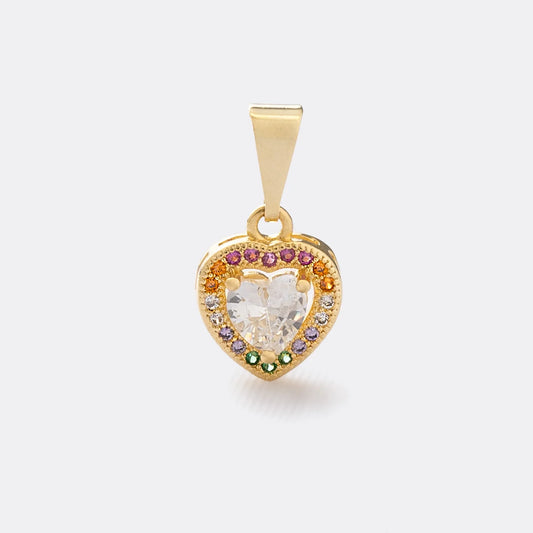 Dije Rainbow Love en Oro Laminado