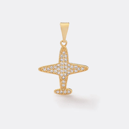 Dije Airplane en Oro Laminado