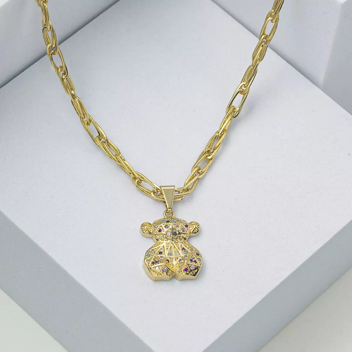 Dije Colors Bear en Oro Laminado