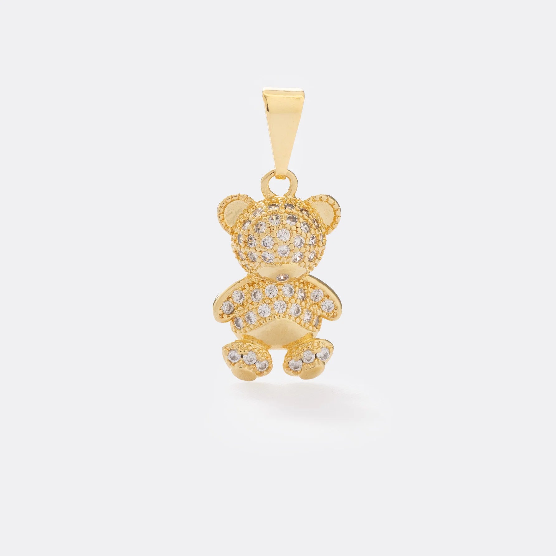 Dije Crystal Bear en Oro Laminado