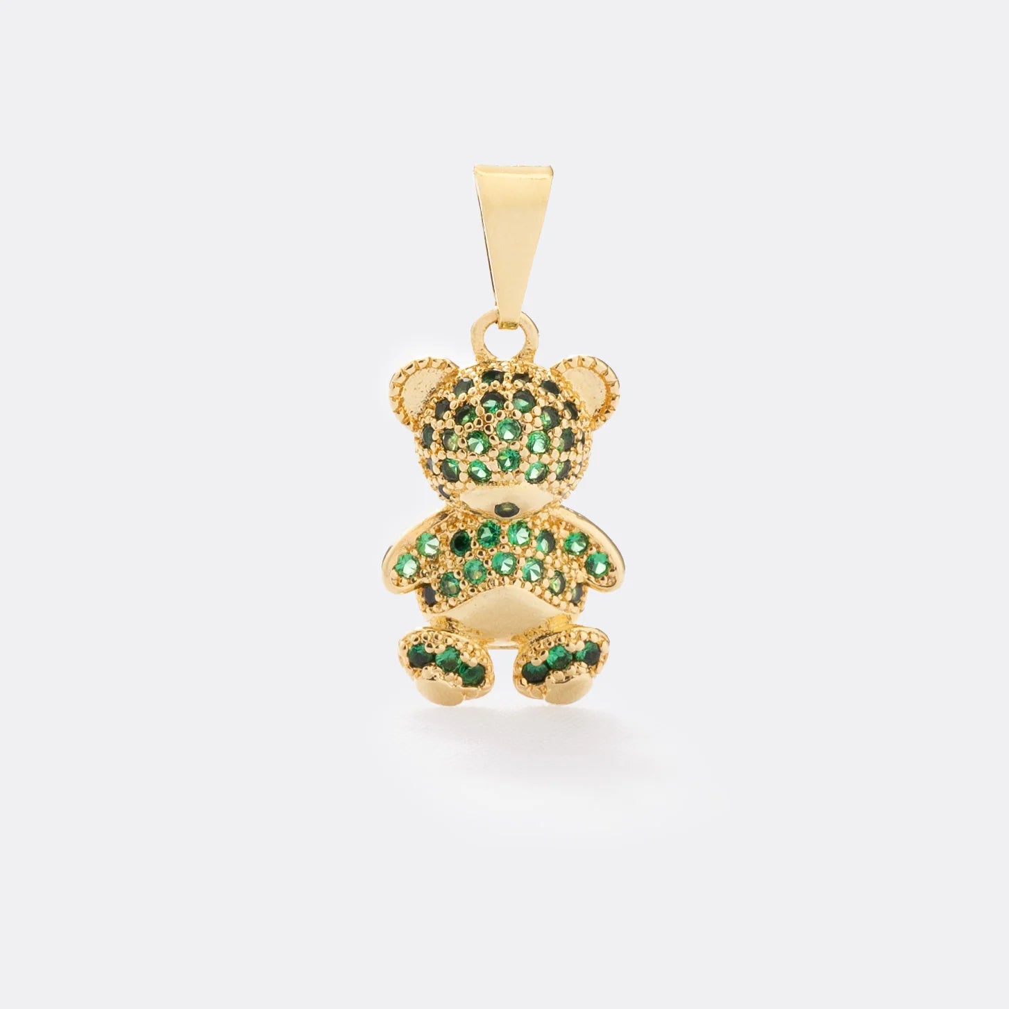Dije Crystal Bear en Oro Laminado