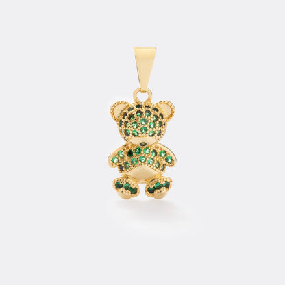 Dije Crystal Bear en Oro Laminado