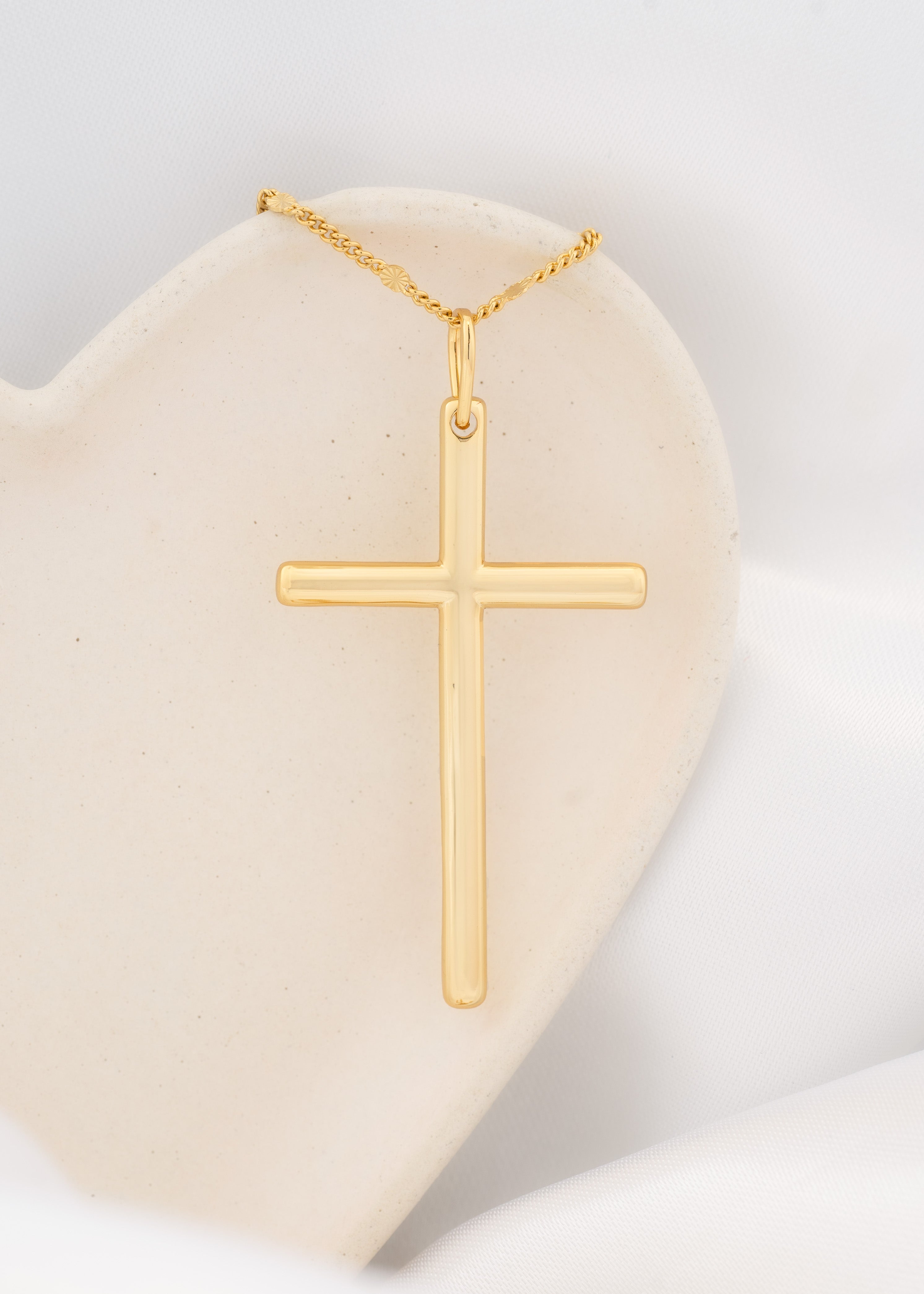 Dije Cruz Lúmen 5.1 cm en Oro Laminado