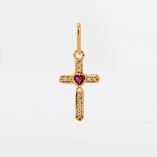 Dije Cruz Lovely en Oro Laminado