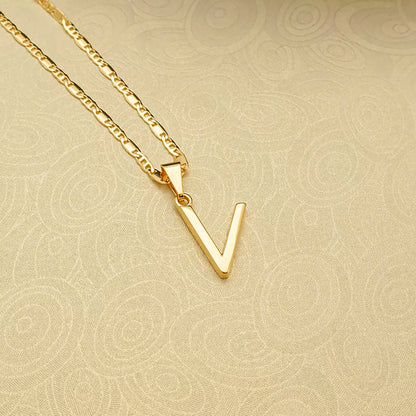 Dije Letras V en Oro Laminado