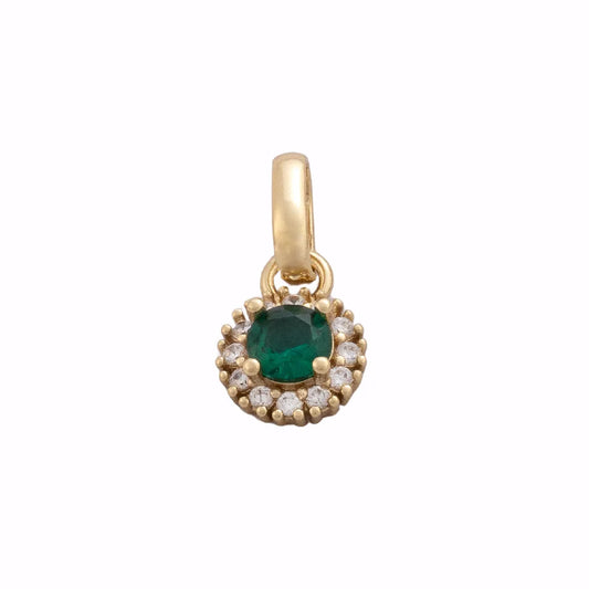 Dije Royal Green 8 mm en Oro Laminado
