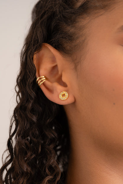 Topos Clover Redondo Silueta 9 mm Oro Laminado