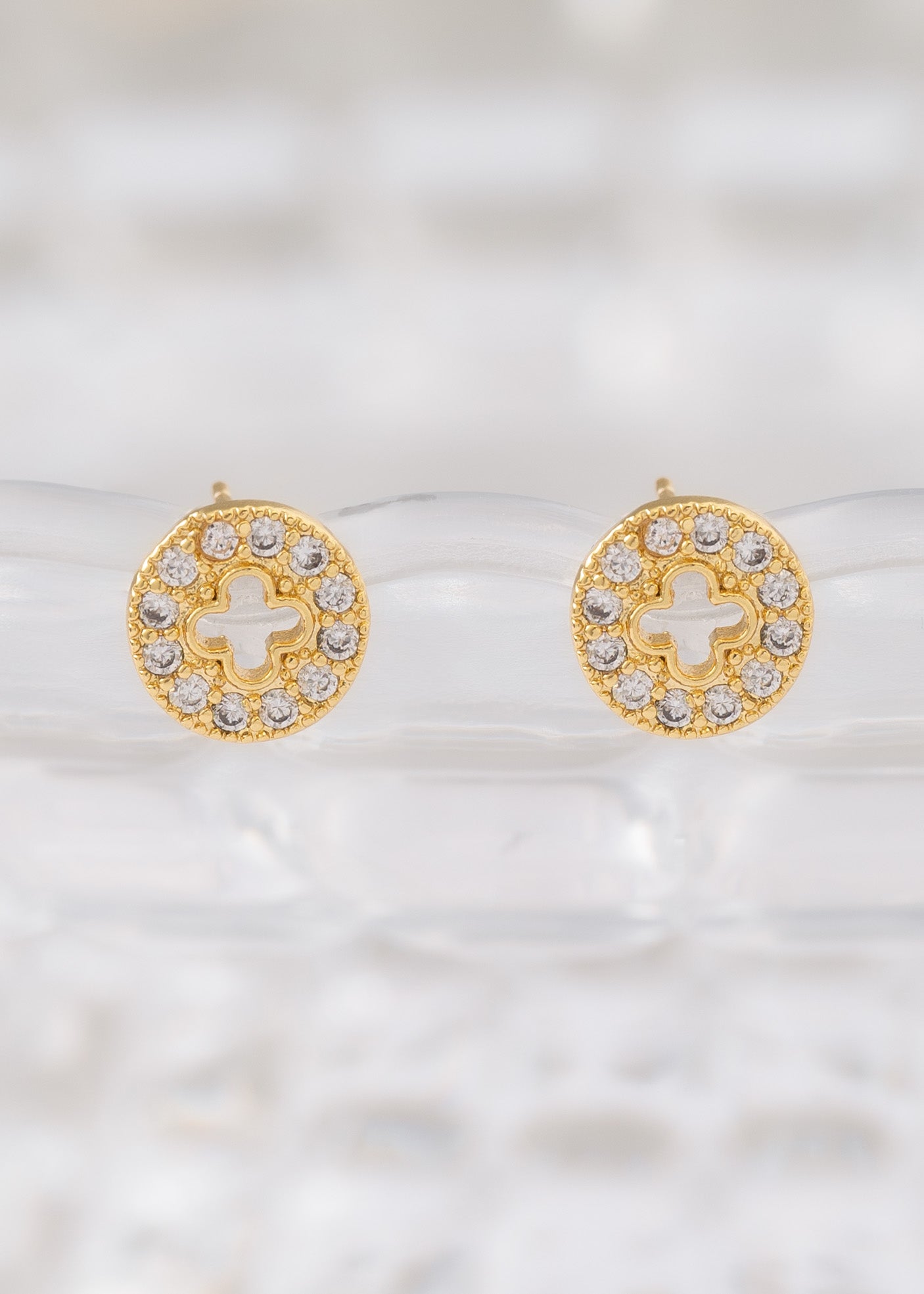 Topos Clover Redondo Silueta 9 mm Oro Laminado