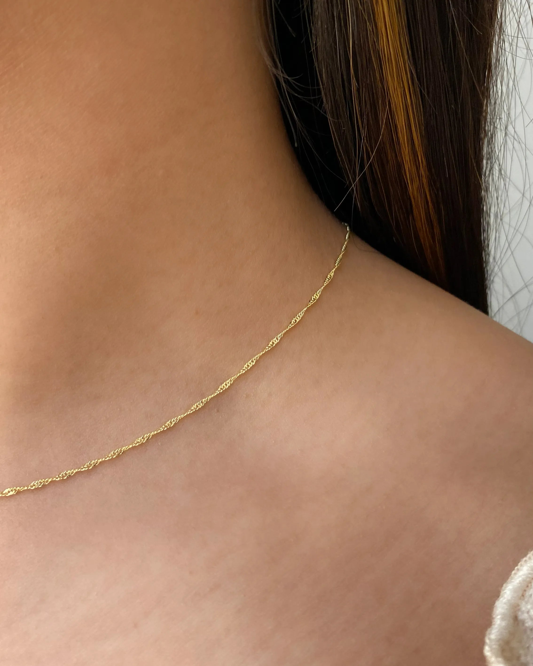 Cadena Singapur IT 1.1 mm – 45 cm en Oro Laminado