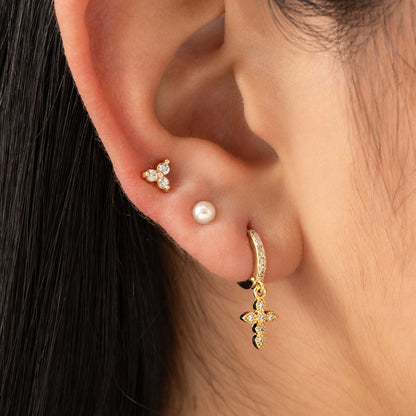 Aretes Crosses Oro Laminado