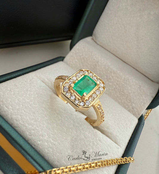 Anillo Esmeralda Imperial – Diseño Especial en Oro 18K