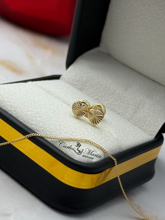 Topos en Oro de 18K Corazón Diamantado