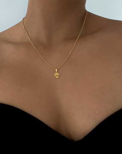 Dije Diamante en Oro Laminado