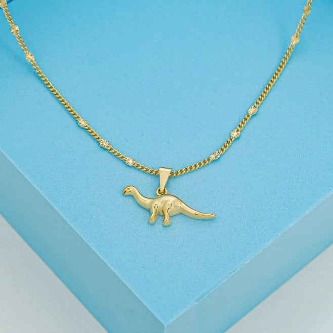 Dije Brachiosaurus en Oro Laminado